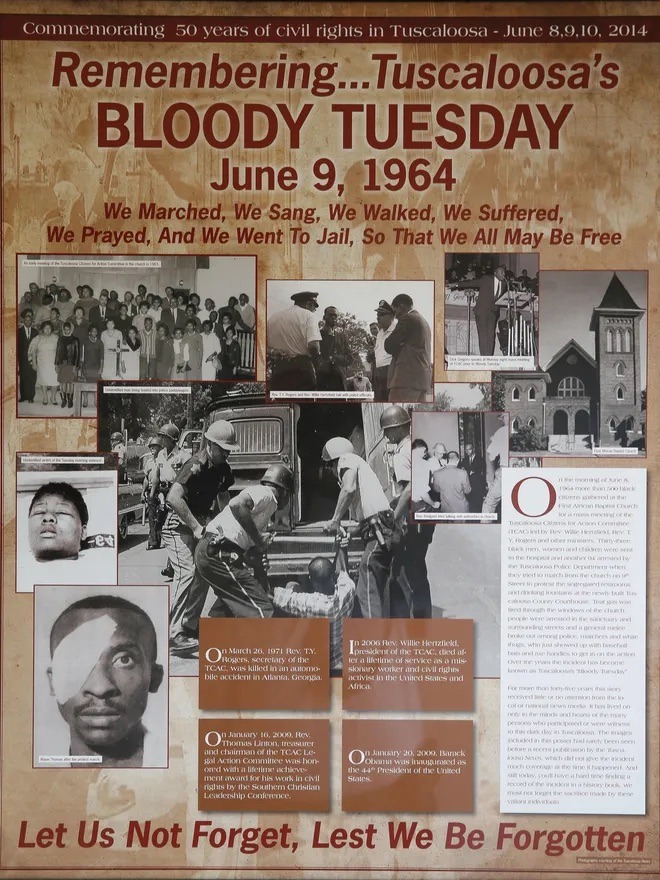 The flier used to advertise the Civil Rights Trail in Tuscaloosa